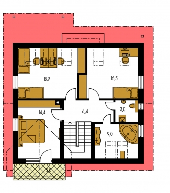 Mirror image | Floor plan of second floor - PREMIER 180